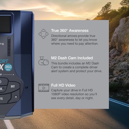 MAX 360 MKII Radar and Laser Detector & Escort M2 Smart Dash Cam (2 Count)