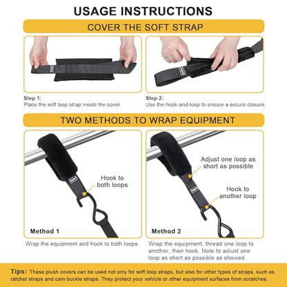 Soft Loop Tie Down Straps for Protecting Motorcycle (8 Count)