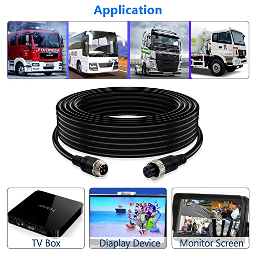 Car 4 Pin Aviation Video Extension Cable 50FT