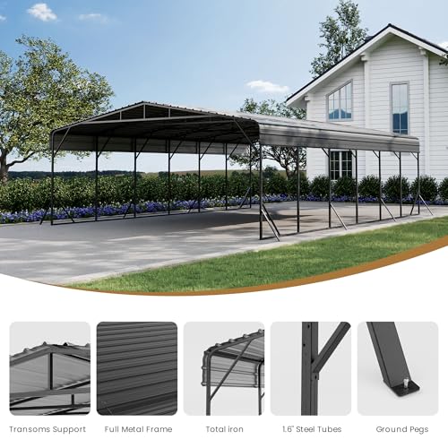 20'x30' Carport with Galvanized Steel Roof