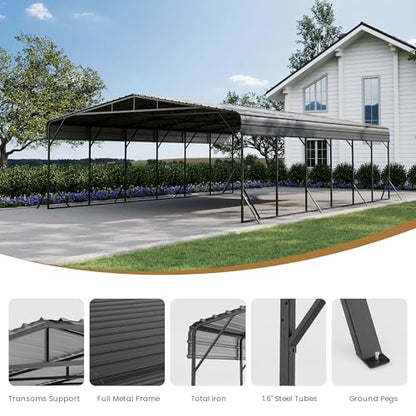 20'x30' Carport with Galvanized Steel Roof