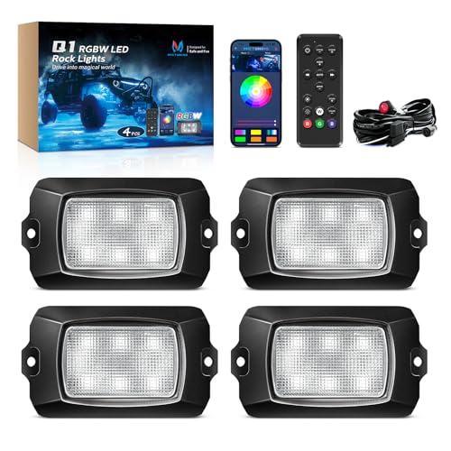 Q1 RGBW 4 Pod Rock Lights for Trucks with App & Remote Control (4 Count)