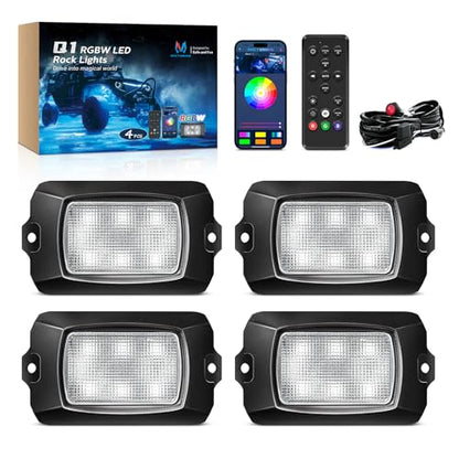 Q1 RGBW 4 Pod Rock Lights for Trucks with App & Remote Control (4 Count)