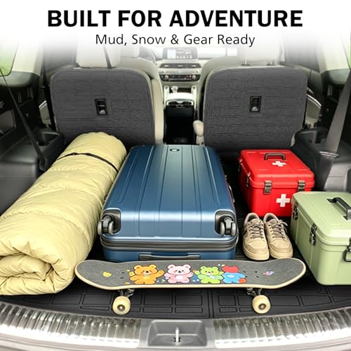Trunk Mat & Backrest Mat & 2nd Row Seat Back Cover for Kia Telluride 2020