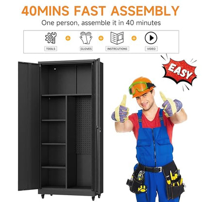 Metal Garage Storage Cabinet with 2 Doors