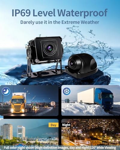 AI 4 Channel 1080P RV Backup Camera System with 10.1 Inch Touchscreen Monitor (4 Count)