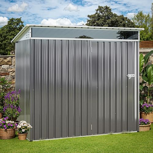 JY QAQA 6x4 FT Metal Outdoor Garden Storage Shed