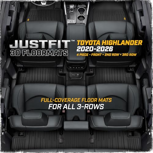 JustFit™ 3D All Weather Floor Mats for Toyota Highlander 2020