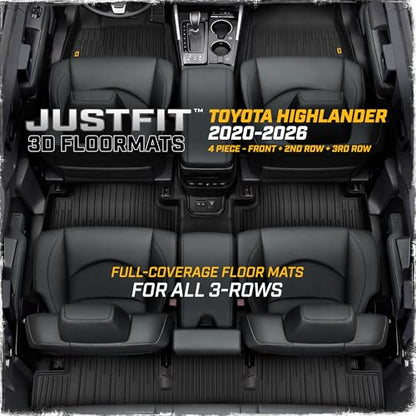 JustFit™ 3D All Weather Floor Mats for Toyota Highlander 2020