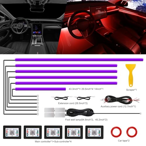 Acrylic Interior Car LED Strip Light with Wireless APP