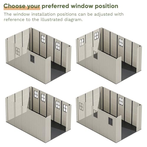 8x12 FT Resin Outdoor Storage Shed with Floor
