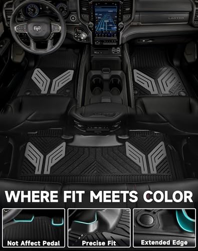 Premium Color TPE Floor Mats for Ram 1500 Crew