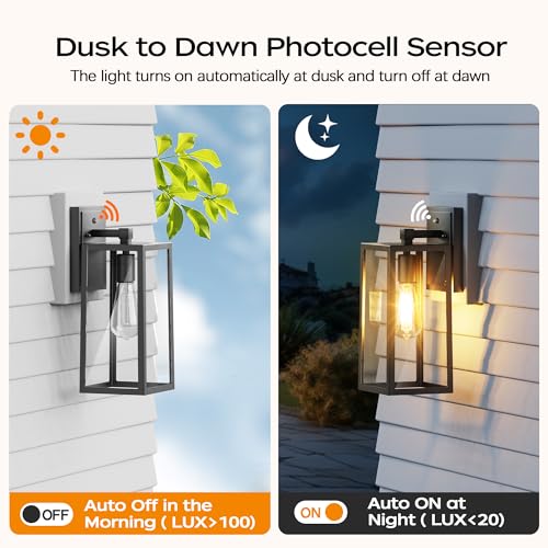 Dusk to Dawn Outdoor Light Fixtures Wall Mount (2 Count)