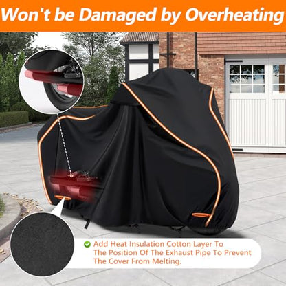 420D Cotton Lining Waterproof Motorcycle Cover for Harley Davidson Cruiser