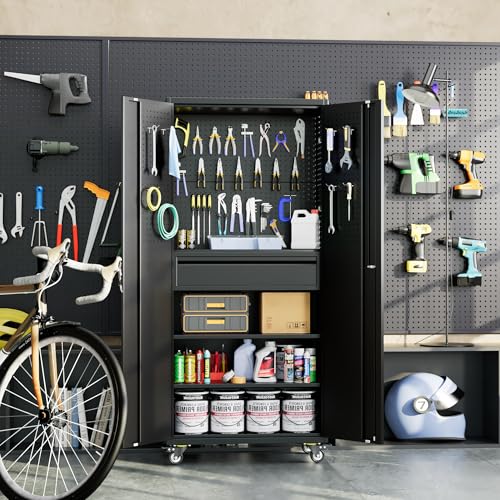71 Inch Garage Storage Cabinet with Drawer