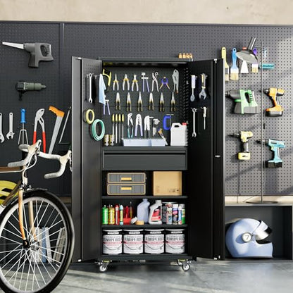 71 Inch Garage Storage Cabinet with Drawer