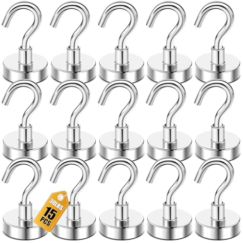 Magnetic Hooks 15pcs 30lbs Cruise Essentials 2026 Magnet Hook (15 Count)