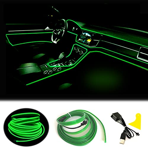 El Wire Green Interior Car LED Strip Lights