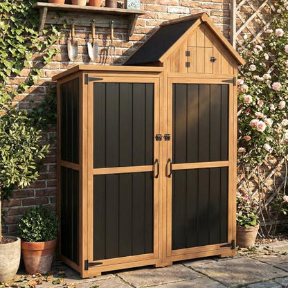 Outdoor Storage Cabinet Weatherproof with 3 Adjustable Shelves