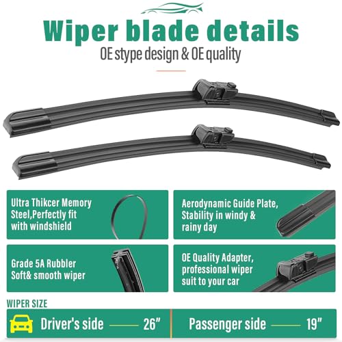 Windshield Wiper Blades Replacement for Jaguar F