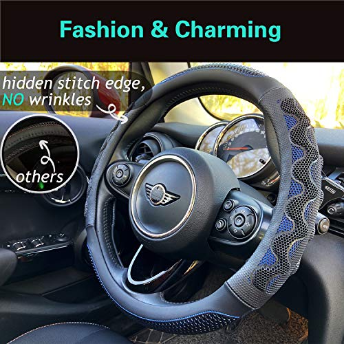 Steering Wheel Cover Great Grip Honeycomb Design 15 Inch