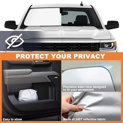 Foldable Front Windshield Sunshade fit for Chevrolet Silverado 2014