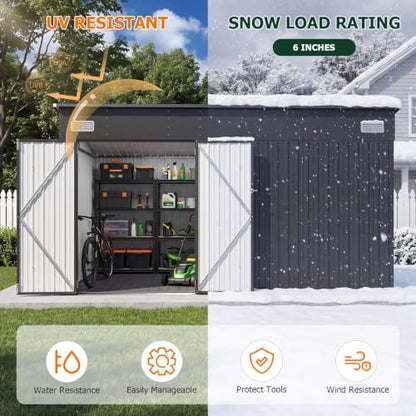 8'x12' Lean to Shed Metal Storage Shed with Floor