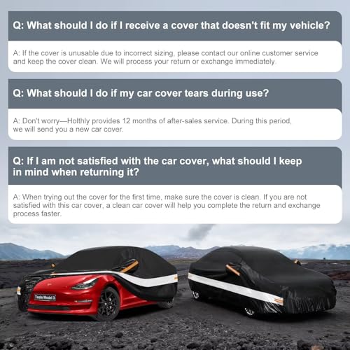 10 Layers Car Cover with Charger Port Custom Fit for Tesla Model 3