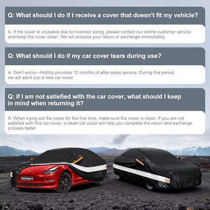 10 Layers Car Cover with Charger Port Custom Fit for Tesla Model 3