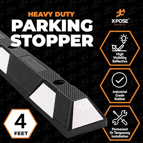 48" Heavy Duty Rubber Parking Stopper (2 Count)