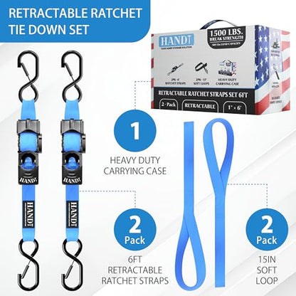 USA Based Retractable Ratchet Straps (2 Count)