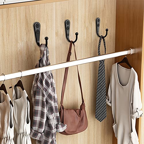 15 Pack Black Wall Mount Hooks for Hanging Coats & Towels (15 Count)