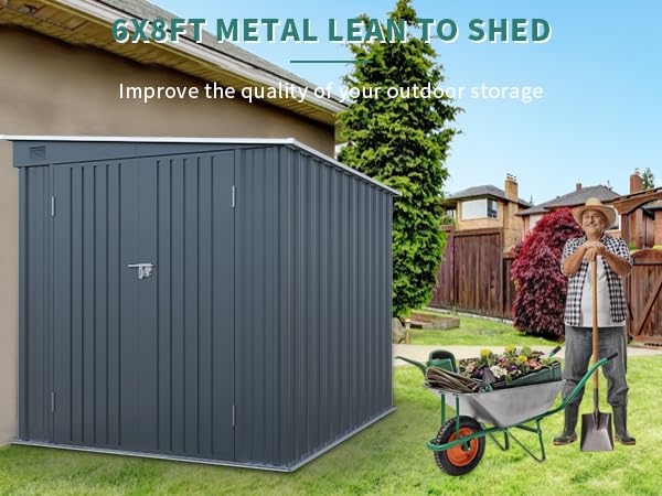 6x8FT Metal Shed