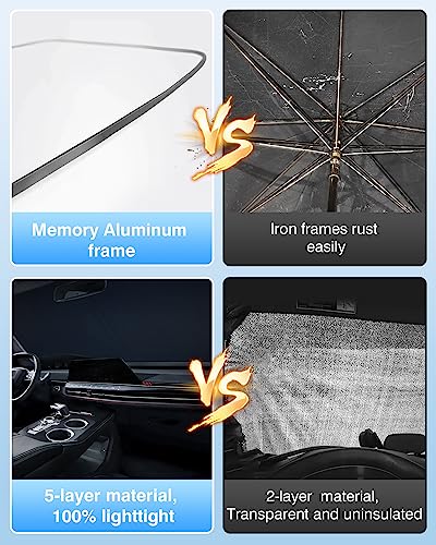 Non Peeling Sun Shade Fits for Ford Maverick 2022 2023 2024 2025 Ford Maverick Accessories Foldable Car Front Window Sunshade Windshield Sunshade UPF 50+