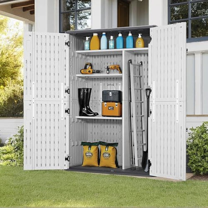 Macrout 50 Cu Ft Outdoor Storage Cabinet with Shelves