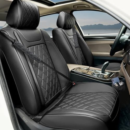 2 Pack Waterproof Full Surround Leather Car Seat Covers Full Set (2 Count)
