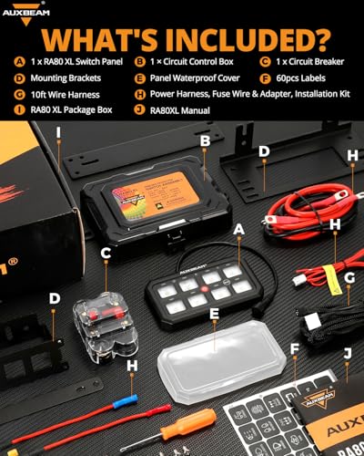 8 Gang Switch Panel RA80XL 5In Large Easy Control of Add‑On Devices