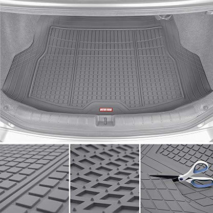 FlexTough Gray Floor Mats for Cars & Cargo Mat Full Set