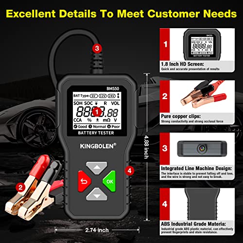 BM550 6V 12V 24V Car Battery Tester