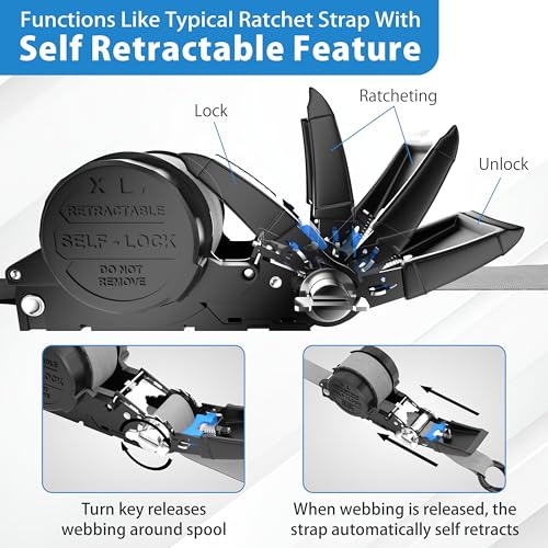 USA Based Retractable Ratchet Straps (2 Count)