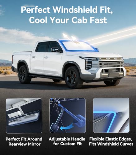 Vinyl Coating Heat Shield] Windshield Sun Shade Umbrella Custom for Nissan Frontier