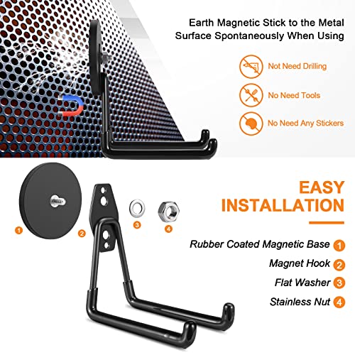 Strong Magnetic Hooks Heavy Duty Large Magnet Garage Storage Hooks (2 Count)