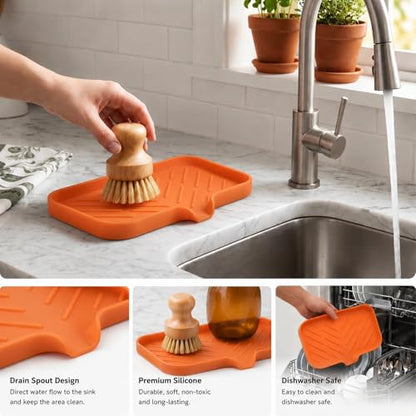 Silicone Soap Dish with Drain Spout