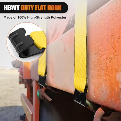 Truck Straps 4" x 30' Heavy Duty Tie Down with Flat Hooks (10 Count)