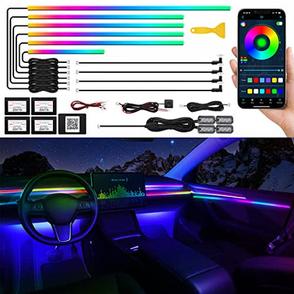 Dreamcolor Acrylic Interior Car LED Strip Light with Wireless APP