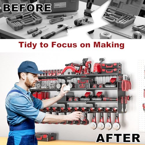 52" Metal Power Tool Organizer Wall Mount