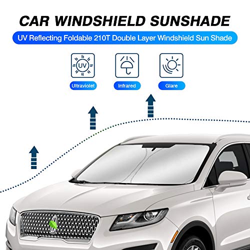 Windshield Sun Shade for Lincoln MKC SUV 2015 2016 2017 2018 2019 Sunshade Accessories Window Sun Protector Foldable Block UV Rays Keep Car Cooler