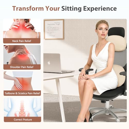 Car Headrest and Lumbar Support Pillow for Car Office Chair