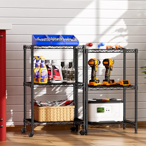 Small Wire 3 Adjustable Shelves Pantry Metal Shelf Floor Organizer