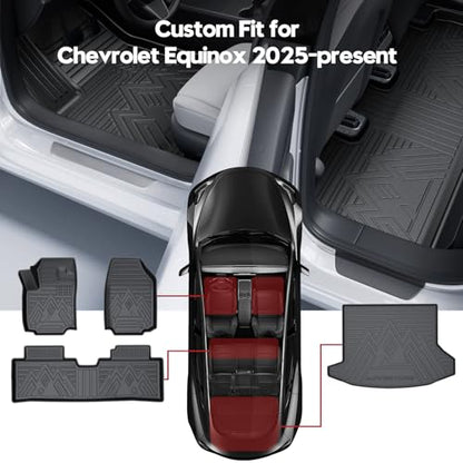 for Chevy Equinox Floor Mats 2025 2026 All Weather Floor Liners Cargo Liner for Chevrolet Equinox